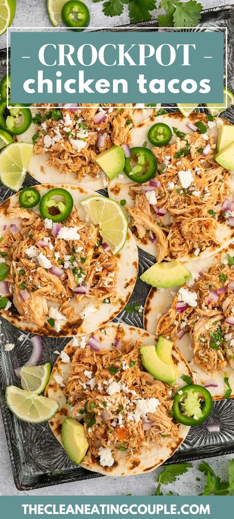 Slowcooker Taco Chicken, Bulk Shredded Chicken Crock Pot, Easy Healthy Crockpot Dinner Recipes, Best Chicken Thigh Crockpot Recipes, Clean Crockpot Chicken, Cleanfoodcrush Crockpot Recipes, Crockpot Chicken Recipes Tacos, Crockpot Weekend Meals, 2 Hour Chicken Crockpot Recipes