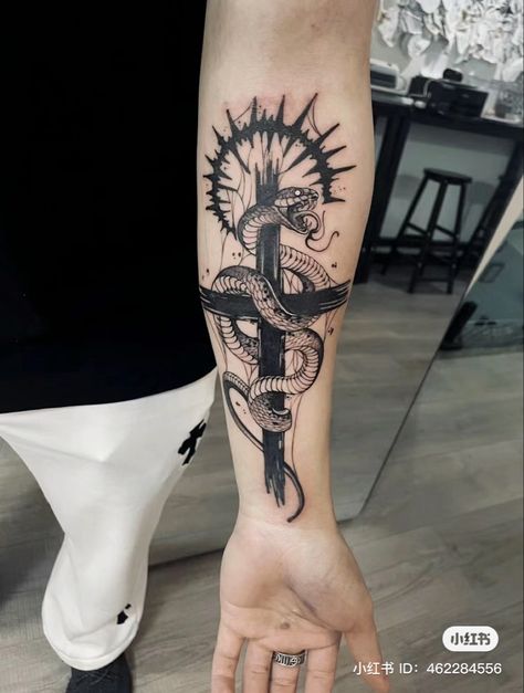 Crucifixion Tattoo, Tattoo Store, Tattoo Snake, Collar Bone Tattoo, Semi Permanent Tattoo, Snake Patterns, Snake Tattoo, Temporary Tattoo Stickers, Cross Tattoo