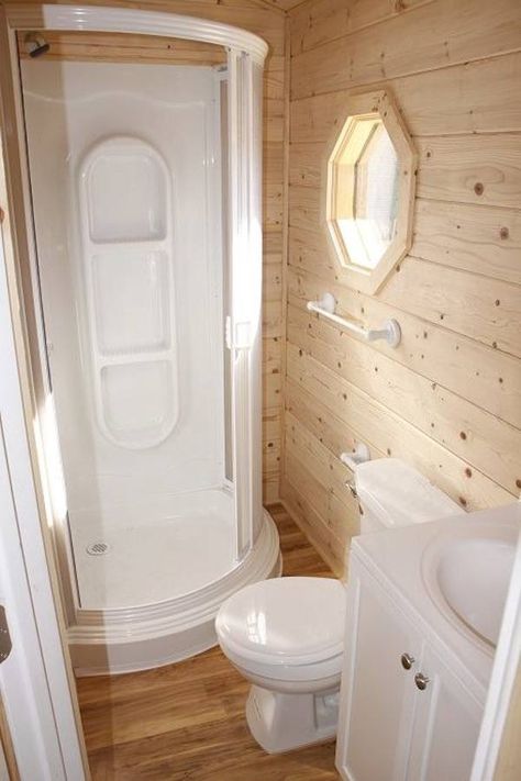 caravan tiny house so cal cottages 005   Prefab Caravan Tiny House on Wheels: Livable or Not? Tiny Bathroom Makeover, House Bathroom Designs, Tiny House Bathroom Ideas, Small Bathroom With Shower, Bathroom Shower Design, Building A Tiny House, Best Tiny House, Toilet Sink, Tiny House Bathroom