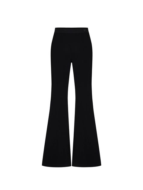 MO&Co. Women's Triacetate Blend Flared Pants Features : - High waist, flared leg- Elasticated waist with logo details- Comfy fit, stretchy and soft materials Code: MBC2PAT026The back length of size M is 106cmMATERIALS & CARE Material: 51.4% Triacetate 45.1% Polyester 3.5% SpandexOur sizes might be a little different from US/EU sizes. Please refer to the size guide carefully before purchasing at the above description.REMINDER: All items are measured manually. Please note that it's reasonable that Flare Outfit Leggings, Flare Leggings Png, Flare Black Leggings, Flared Black Pants, Flair Leggings, Clothes Bottoms, Black Bell Bottoms, Black Flare Leggings, Flare Outfit