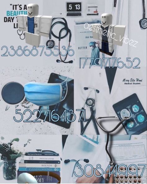 Work Outfit Codes For Bloxburg, Roblox Bloxburg Hospital Decals, Bloxburg Hospital Outfit Codes, Hospital Decal Codes Bloxburg, Hospital Codes Bloxburg, Hospital Bloxburg Codes, Bloxburg Medical Decals, Bloxburg Uniform Codes School, Bloxburg Dentist Office