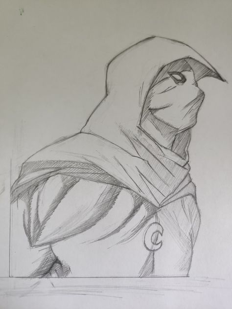 Fedora Hat Drawing Reference, Moon Knight Sketch, Moon Knight Drawing, Marvel Sketches, Knight Drawing, Marvel Art Drawings, Movie References, Warrior Drawing, Marc Spector