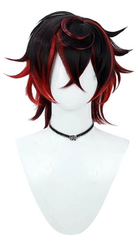 PRICES MAY VARY. 【Heat-resistant Material】This cosplay wig is made of 100% high-temperature silk, which is heat-resistant, wear-resistant and durable. 【Personalization】This cosplay wig is short in length, which is suitable for different face shapes, and DIY hairstyle design can be carried out according to your own needs. 【Usage】This anime wig is very suitable for daily use, work, clubs, cosplay, Halloween, Christmas, theme parties and so on. 【Easy to Adjust】This anime cosplay wig is equipped wit Red Highlight Wig, Character Hairstyles, Cosplay Men, Ouji Fashion, Diy Hairstyle, Highlight Wig, Short Grunge Hair, Men's Wigs, Anime Wigs