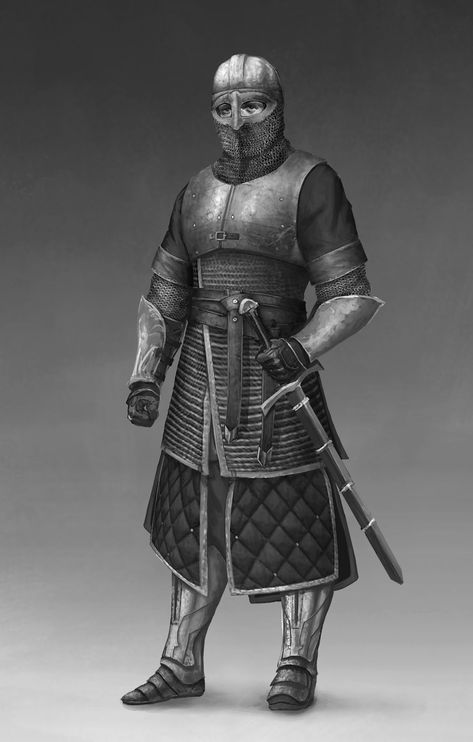 Medieval Soldier, Armor Drawing, Warrior Concept Art, Historical Armor, Knight Art, Knight Armor, Dungeons And Dragons Characters, Medieval Armor, Medieval Knight