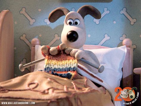 Gromit knitting Timmy Time, Aardman Animations, Knitting Humor, Fair Isles, Shaun The Sheep, Handmade Sweater, A Cartoon, Knit Hat, Stop Motion