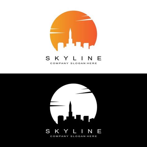 Skyline Logo Design, Tech Moodboard, Cityscape Logo, City Logos Design, Skyline Logo, Hill Logo, Youth Logo, Logo Silhouette, House Silhouette