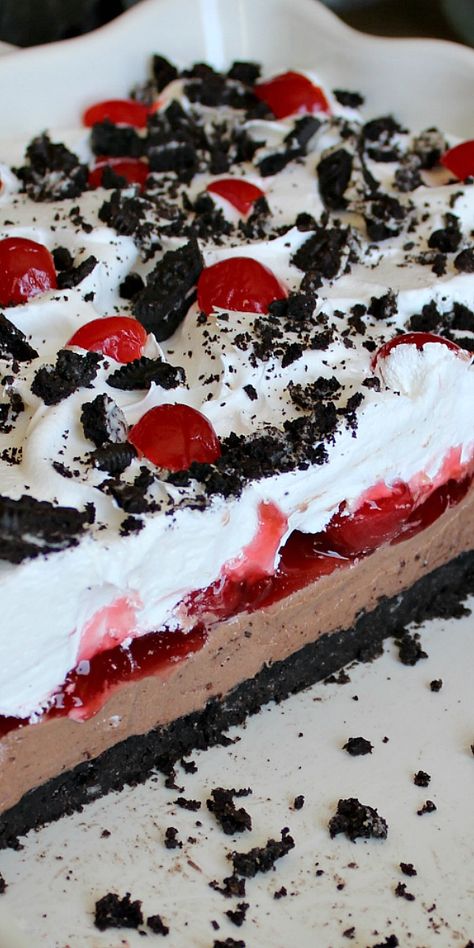 Cherry Recipes Dessert, Cool Whip Desserts, Dessert Oreo, Desserts Healthy, Cherry Desserts, Layered Desserts, Cold Desserts, Easy Summer Desserts, Cherry Recipes