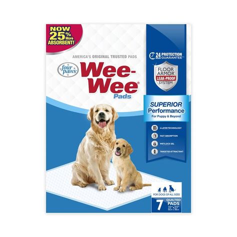 Four Paws Wee-Wee Pee Pads for Dogs and Puppies, Absorbent Pee Training Pads for Pee Pads For Dogs, Easy Potty Training, Wee Wee, Puppy Pads Training, Dog Pee Pads, Dog Potty Training, Dog Potty, Puppy Pads, Dog Pads