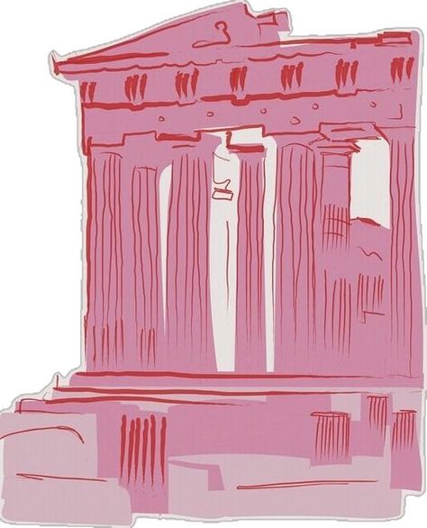 Greece Pink Aesthetic, Pink Greece Aesthetic, تمثال الحرية, Art Deco Illustration, Dorm Walls, Poster City, Architecture Poster, Pink Posters, Diy Wallpaper