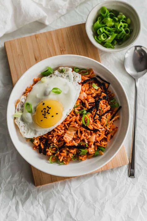 Kimchi Fried Rice | Sift & Simmer Kimchi Soup Recipe, Rice Aesthetic, Using Leftover Rice, Kimchi Rice, Fried Rice Dishes, Kimchi Fried Rice, Pickled Garlic, Kimchi Recipe, Leftover Rice