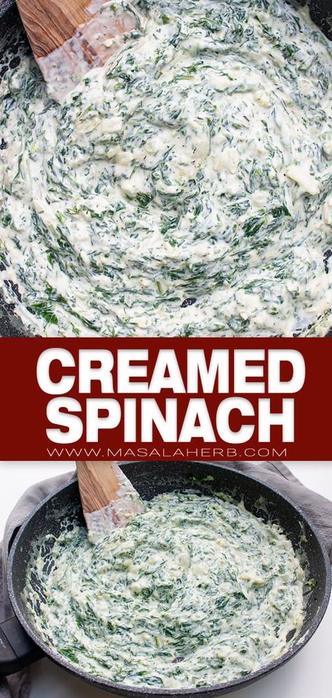 Crockpot Cream Spinach, Creamed Spinach Crockpot, Creamed Spinach Recipe Fresh, How To Cook Frozen Spinach, What To Make With Fresh Spinach, Steakhouse Spinach Recipe, Spinach And Cream Cheese Recipes, Cream Of Spinach Recipe, Cream Spinach Recipe Easy