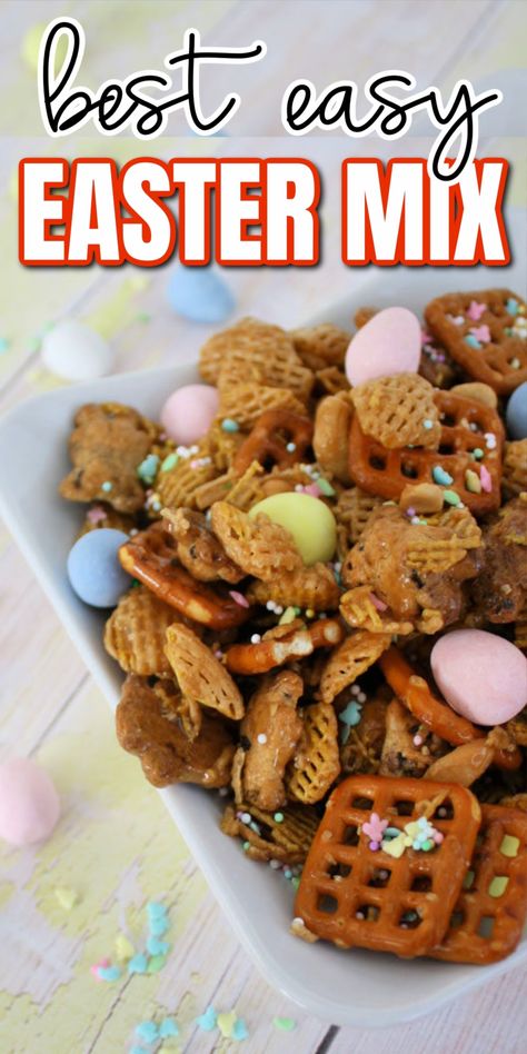 Party Recipes Appetizers, Easy Easter Snacks, Easter Snack Mix, Cadbury Easter Eggs, Easter Snack, Entertaining Desserts, Snack Mix Recipe, Egg Snacks, Cadbury Eggs