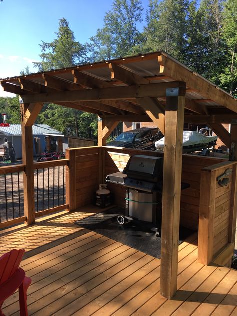 Diy Grill Station, Bbq Shed, Outdoor Grill Area, Outdoor Bbq Area, Outdoor Grill Station, Outdoor Cooking Area, Diy Grill, Grill Gazebo, Outdoor Kitchen Bars