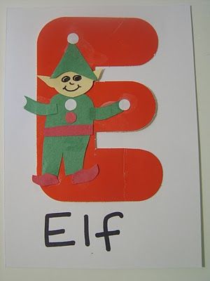 e  is for elf E Is For Elf Preschool Craft, Aa Letter, Letter E Activities, Letter E Craft, Preschool Letter Crafts, Prek Activities, Alphabet Crafts Preschool, Elf Crafts, Fun Alphabet