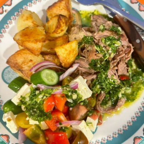 The Best Roast, Chimichurri Sauce Recipe, Best Roast, Roast Lamb, Slow Cooked Lamb, Lamb Dishes, Good Roasts, Chimichurri Sauce, Lamb Roast