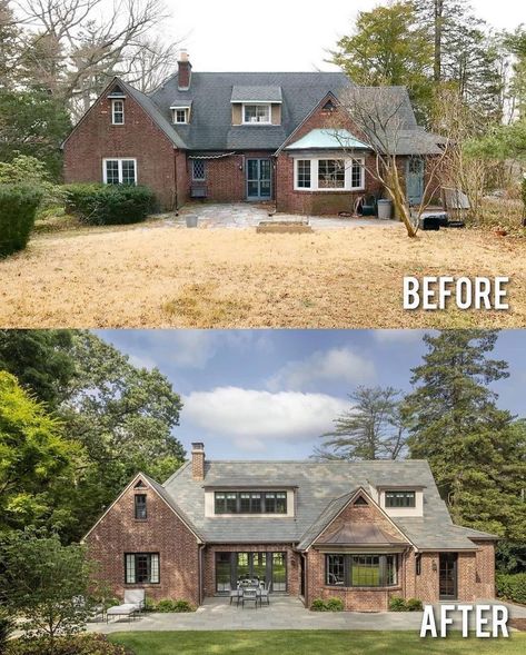 Before And After House Renovation, Bungalow Dormer, House Renovation Ideas Before And After, Uk Renovation, House Exterior Before And After, House Frontage, Exterior Home Renovation, Arts And Crafts Style Homes, Renovation Exterior