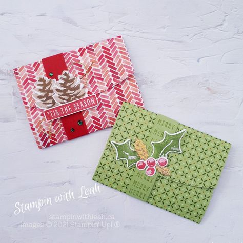 Stampinup Gift Card Holders, Stampin Up Gift Card Holder, Gift Card Holders Stampin Up, Teacher Thank You Gifts, Gift Card Presentation, Gift Card Holder Diy, Rustic Christmas Gifts, Christmas Gift Card Holder, Christmas Treats Holders