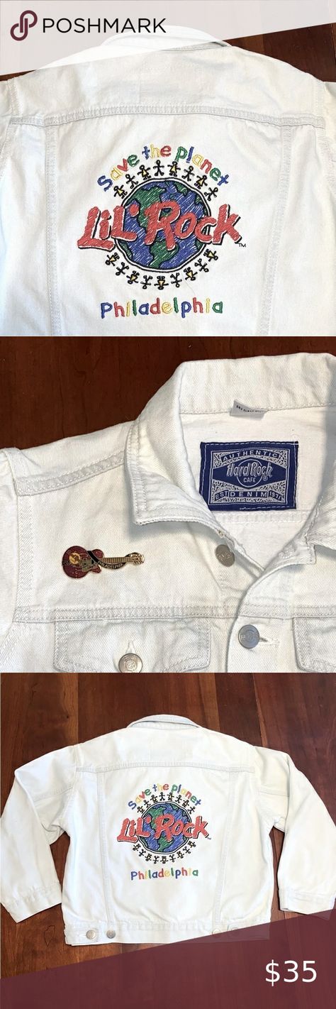 90s Hard Rock Cafe Lil’ Rock Jacket with Eddie Cochran Dead Rocker Guitar Pin Rock Jacket, Eddie Cochran, Guitar Pins, Photo Care, Rock Cafe, Hard Rock Cafe, Hard Rock, Rocker, Guitar