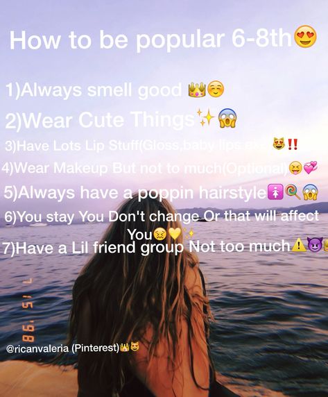 This is Not that you have to be popular but to be well known😘👑 How Be Popular In School, How To Become Popular In School, How To Be Cool In Middle School, How To Be A Popular Girl In School, How To Get More Popular In School, How To Get Noticed, Tips To Be Popular In School, How To Become Popular At School Tips, How To Be Aesthetic In School