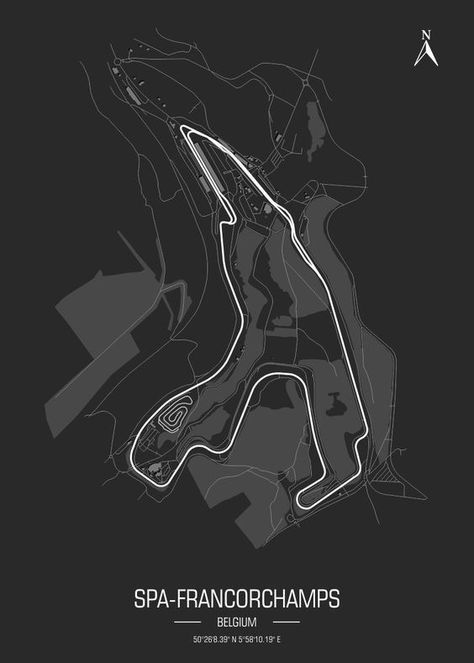 Spa Track F1, Formula One Circuits, F1 Circuits Wallpaper, Spa F1 Circuit, F1 Circuit Poster, F1 Track Poster, F1 Circuit Wallpaper, Spa Race Track, F1 Race Track