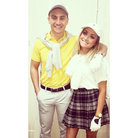 Pub golf ⛳️ #pubgolf #pubgolf #fancydress #couple Golf Dress Up Party, Golf Dress Up Costume, Caddy Shack Party Outfit, Pub Golf Costume, 80s Golf Attire, Golf Pub Crawl Outfit, Golf Theme Outfit, Golf Couple Costume, Golf Party Costume