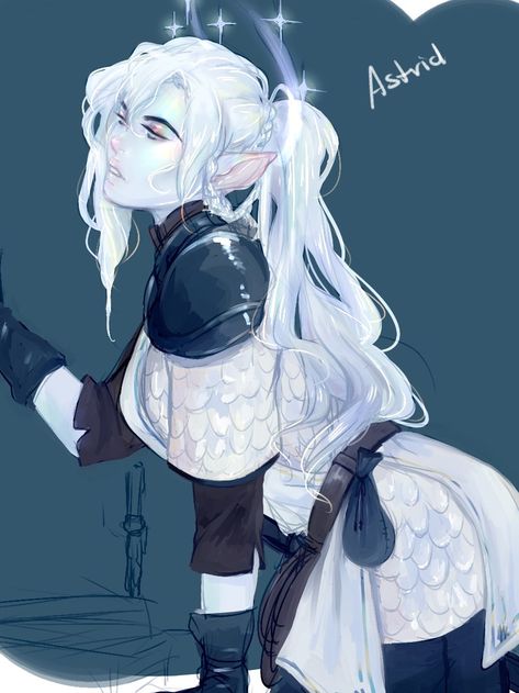 Ice Dnd Character, Ice Sorcerer Dnd, Ice Druid Dnd, Ice Genasi Female, Winter Court Fae, Air Genasi Cleric, Winter Eladrin Female Dnd, Winter Eladrin Dnd, Ice Genasi