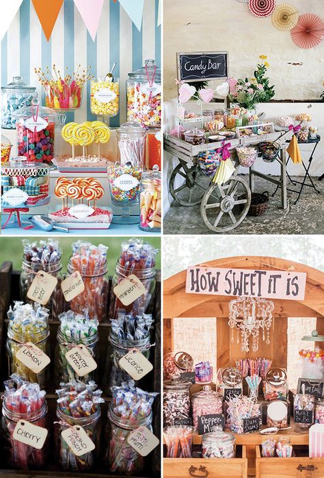 Food Stations Ideas, Candy Bar Wedding Reception, Wedding Food Table, Food Glorious Food, Wedding Buffet Food, Wedding Food Stations, Candy Bar Wedding, Candy Station, Wedding Reception Food