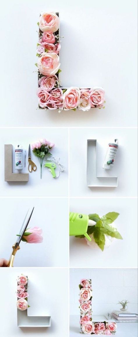 Blooming Monogram, Idee Babyshower, Spring Decor Diy, Spring Decoration, Letter Decoration, Diy Crafts To Do, Creative Wall, Decorative Letters, Spring Diy