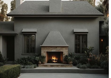 Stucco Houses, Coronado Stone, Dark Stucco, Stucco Colors, Roof Trim, Darkest Black Color, Stucco Homes, Cultured Stone, Stucco Walls