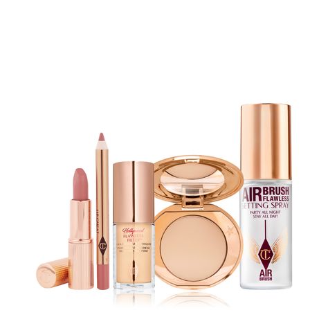 Makeup Presents Gift, Charlotte Tilbury Makeup Set, Charlotte Tilbury Travel Size, Charlotte Tilbury Collection, Christmas List Makeup, Travel Size Makeup Minis, Makeup Essentials Aesthetic, Mini Charlotte Tilbury, Mini Makeup Kit