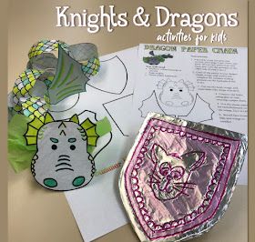 The Learning Curve: Knights and Dragons Kid Activities Summer Camp Craft Ideas, Dragon Activities, Keepers Of The Kingdom Vbs, Reading Dragon, Shield Template, Keepers Of The Kingdom, Kingdom Vbs, Camp Craft Ideas, Dragon Paper