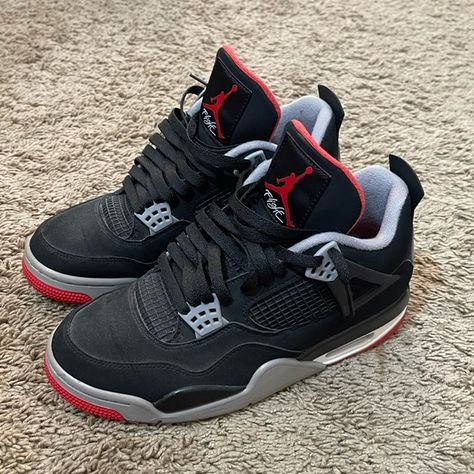 Air Jordan bred 4’s. Slightly used. Size 7.5 Black Jordan 4’s, Bred Jordan 4, Jordan Fours, Jordan 2s, Jordans 4s, Bred 4s, Jordans 4, Jordan 4 Shoes, Air Jordan 4 Bred