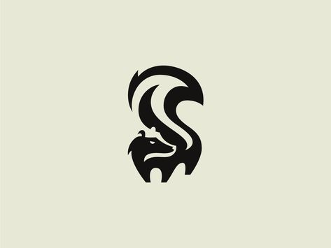 Letter S and Skunk Concept by Huy Tuong Skunk Tattoo Design, Cute Skunk Tattoo, Skunk Tattoo Simple, Skunk Silhouette, Skunk Tattoo, Skunk Art, Squirrel Logo, Bestie Tattoo, Silhouette Pictures