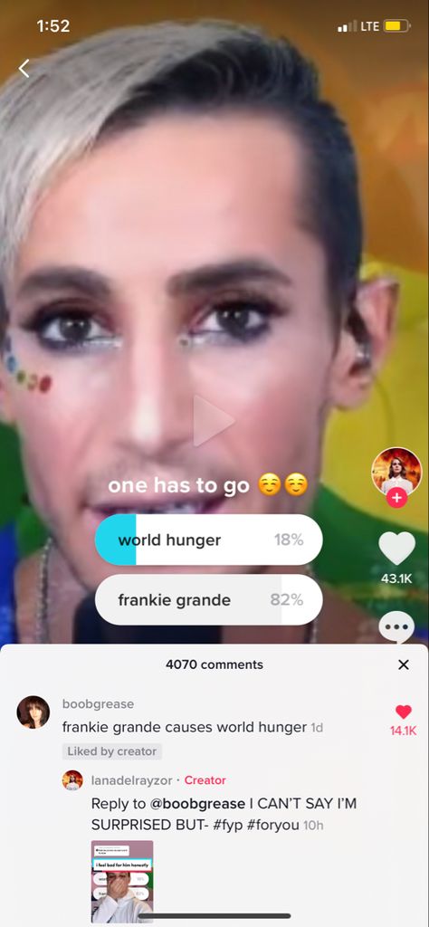 Frankie Grande Funny, Frankie Grande, World Hunger, Just Pretend, Facebook Memes, Games Images, Literally Me, Dumb And Dumber, The Creator