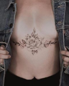 Underboob Tattoo Designs, Mastectomy Tattoo, Rose Tattoos For Women, Underboob Tattoo, Tattoos For Women Flowers, Cool Chest Tattoos, Flower Tattoo Shoulder, Chest Tattoos, Chest Tattoos For Women