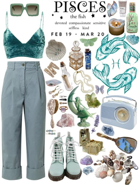 Sea Witch Inspired Outfit, Sea Clothing Aesthetic, Ocean Theme Outfit Women, Pieces Outfits Zodiac, Pisces Inspired Outfits, Sea Witch Aesthetic Fashion, Water Witch Aesthetic Outfit, Pisces Clothes Style, Pisces Aesthetic Clothes