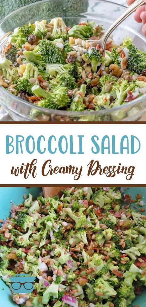 Craisins Recipes, Salad With Creamy Dressing, Creamy Broccoli Salad Recipe, Chopped Salad Dressing, Salad With Broccoli, Best Broccoli Salad, Crunchy Broccoli Salad, Broccoli Salad With Raisins, Best Broccoli Salad Recipe