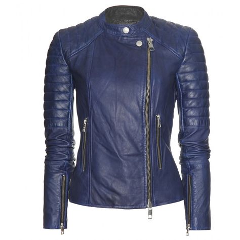 LEDERJACKE EASTCASTLE seen @ www.mytheresa.com Navy Blue Leather Jacket, Navy Leather Jacket, Fitted Biker Jacket, Jimmy Choo Gold, Leather Coat Womens, Blue Leather Jacket, Glitter Pumps, Navy Leather, Winter Clothes