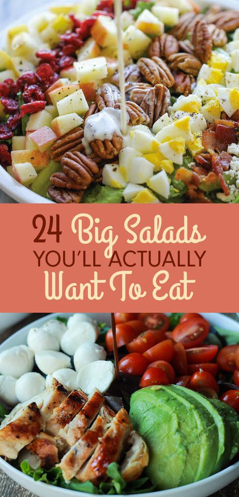 24 Giant Salads That Will Make You Feel Amazing Big Salads, Resep Salad, Big Salad, Idee Pasto Sano, Healthy Salads, Orzo, Summer Salads, Delicious Salads, Soup And Salad