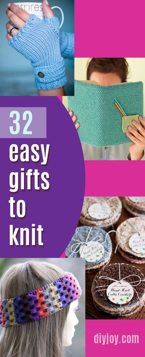 Cool Knitting Projects, Gifts To Knit, Quick Knitting Projects, Knitted Gifts, Knitting Projects Free, Small Knitting Projects, Knitting Gifts, Hand Knitting Diy, Diy Christmas Presents