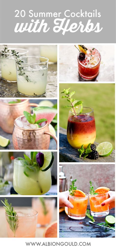 Get ready for a relaxing summer's afternoon with these yummy cocktails with herbs. From mint to rosemary, thyme to lavender, there's something for every boozy taste! Bay Breeze Cocktail, Herb Drink, Grapefruit Cocktail, Healthy Cocktails, Diy Cocktails, Vegan Christmas Recipes, Herb Recipes, Winter Cocktails, Summer Cocktail Recipes