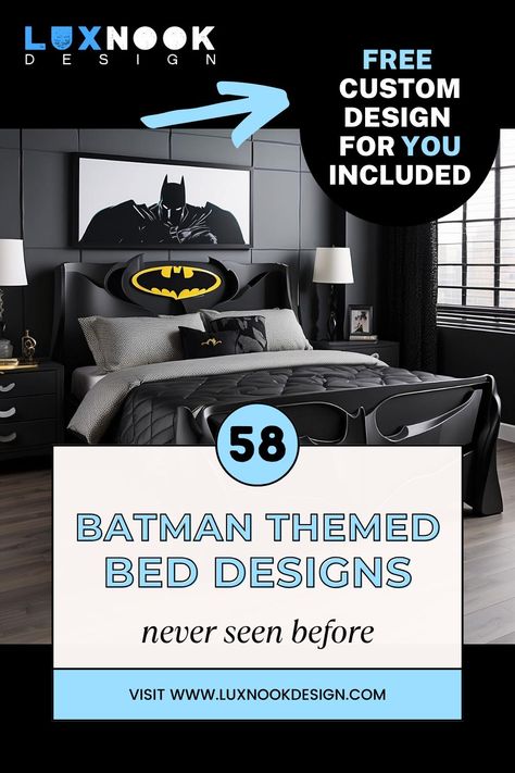 Batman-Themed Beds: Unleash the Dark Knight in Your Sleep Space Batman Themed Bedroom, Batman Bed, Marvel Bedding, Batman Bedroom, Batman Marvel, Batman Room, The Batcave, Bedroom Transformation, Batman Mask