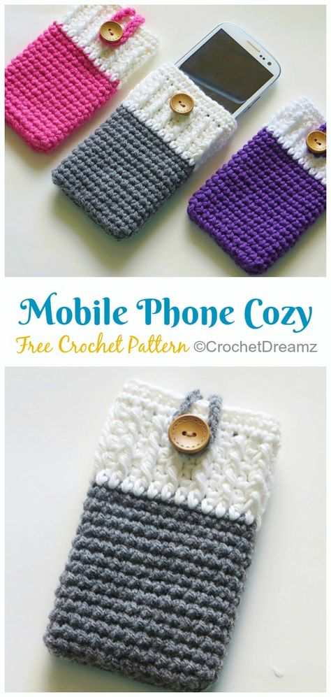 Easy Cell Phone Cover Crochet Free Patterns - Crochet & Knitting Crochet Phone Case Pattern Free, Crochet Phone Case Pattern, Phone Purse Pattern, Handmade Gift For Mom, Crochet Phone Case, Crochet Phone Cover, Phone Case Pattern, Phone Cases Ideas, Crochet Phone Cases