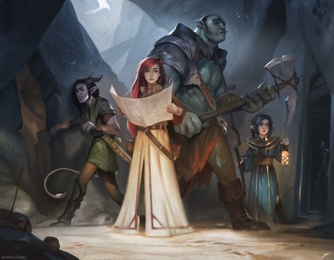 ArtStation - Magic: The Gathering - Baldur's Gate and Alchemy Horizons, Dave Greco Dnd Party Art, Party Drawing, Dnd Party, Mtg Art, Concept Artist, Baldur's Gate, D&d Dungeons And Dragons, Fantasy Rpg, Fantasy Inspiration