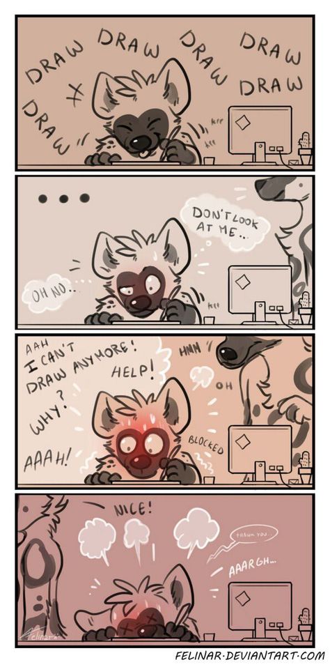 Artist Problems, Artist Humor, Creature Drawings, Art Memes, Hyena, Cute Comics, Cute Animal Drawings, Funny Comics, When Someone