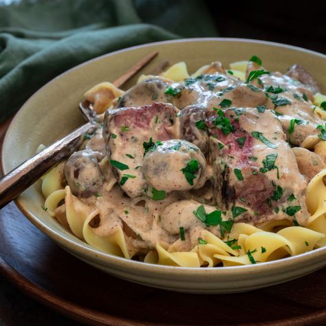 Recipes - Olivia's Cuisine Beef Stroganoff With Sour Cream, Classic Beef Stroganoff Recipe, Classic Beef Stroganoff, Tenderloin Steak, Chicken Stroganoff, Stroganoff Recipe, Cremini Mushrooms, French Dishes, Beef Stroganoff