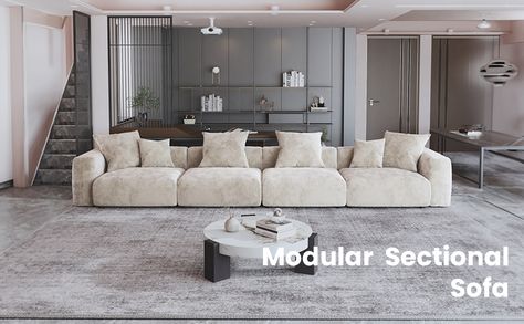 Modular Sectional Sofa Couch,181.1inch U Shape Sofa Couch,Oversized 4 Seater Couch with 2 Ottomans, Corduroy Couches with 6 Pillows,Cushion Covers Removable& Washable,Beige