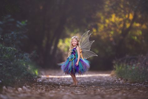 Escalon Fairy Photographer | California Enchanted Fairy Photoshoot, Fairy Photoshoot Ideas Kids, Fairy Photoshoot Kids, Yuna Photoshoot, Magical Photoshoot, Fairy Shoot, Peacock Tutu, Purple Tutu Dress, Fairytale Photoshoot