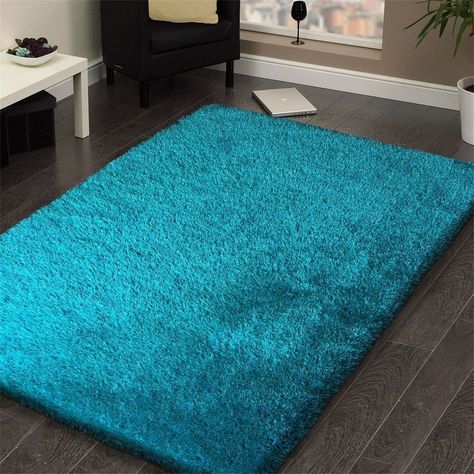 Handmade Turquoise Shag Area Rug (5' x 7') (Turquoise), Blue, Size 5' x 7' (Polyester, Solid) Shag Rug Living Room, Terra Nova, Hide Rug, Leather Patchwork, Yellow Area Rugs, Carved Designs, Living Room Spaces, Shag Area Rug, Black Area Rugs