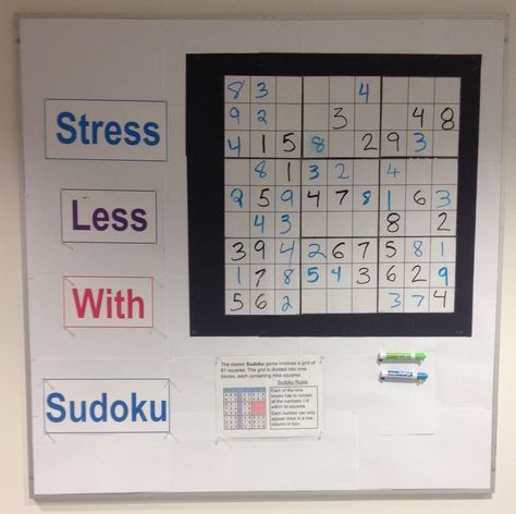 Puzzle Bulletin Boards, Sudoku Board, Interactive Bulletin Boards, Logic Puzzle, Library Programs, Logic Puzzles, Bulletin Board, Bulletin Boards, Logic